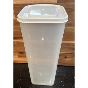 Buddeez Vintage Bread Keeper Container Tall Storage Dispenser Space Saving White